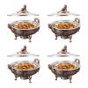 2/4 Pack Chafing Dishes & Food Warmers,Round Chafer Catering Buffet Server Set with Food Pan and Fuel Holders,for Kitchen Party Dining Buffet (4 Pack) view 1