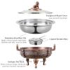 2/4 Pack Chafing Dishes & Food Warmers,Round Chafer Catering Buffet Server Set with Food Pan and Fuel Holders,for Kitchen Party Dining Buffet (4 Pack) view 3
