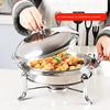 Stainless Steel Chafing Dish, Round Buffet Warmer Chafer Set with Lid and Fuel Holder for Catering Buffet Warmer Tray Kitchen Party Dining (Silver 26Cm) view 2