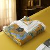 HAMMYKOTI Lyocell Tencel Thin Quilt Summer Air Condition Blanket Silky Soft Bedding Car Sofa Bedroom European Classical Architecture Castle Landscape Lightweight Comforter (Gold, Queen) view 2