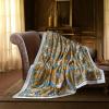 HAMMYKOTI Lyocell Tencel Thin Quilt Summer Air Condition Blanket Silky Soft Bedding Car Sofa Bedroom European Classical Architecture Castle Landscape Lightweight Comforter (Gold, Queen) view 4