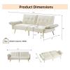 Anwick Velvet Convertible Futon Sofa Bed, Memory Foam Futon Couch Sleeper Sofa, Modern Loveseat Sofa with Adjustable Backrest and Armrests for Home Living Room Office (Beige-2) view 2