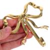 Ciieeo Brass Bow Wall Hooks Gold Bow Knot Coat Hook Towel Hook Decorative Wall-Mounted Storage for Home Kitchen Bathroom 2.64X2.52X0.59 Inches view 3