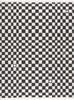 BoutiqueRugs Dark Gray Checkered Contemporary 6x9 Area Rug Shag Off White Kieu Living Room Bedroom Dining Room Home Office Apartment 6'7" x 9' Stain Resistant Non-Shedding Pet Friendly view 2