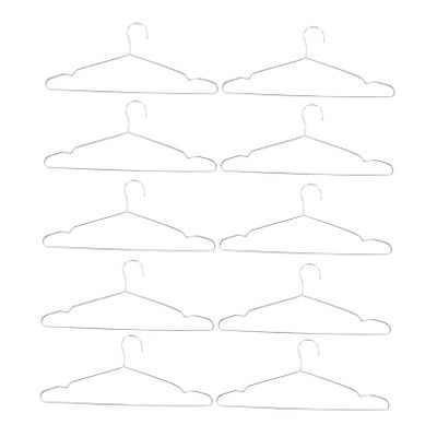 Amosfun 10pcs Stainless Steel Clothing Hangers Heavy Duty Clothes Drying Rack Space-Saving Design Sturdy for Optimal Closet Storage Retro for All Garments