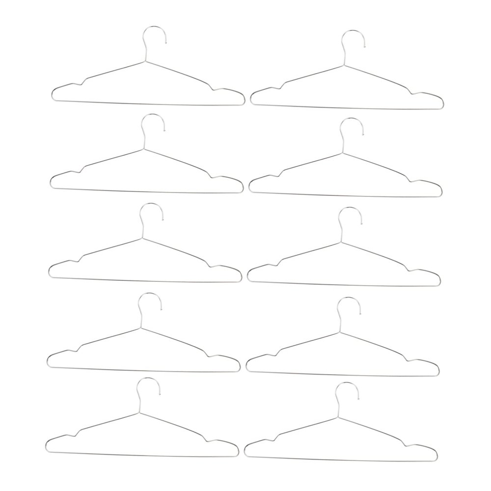 Amosfun 10pcs Stainless Steel Clothing Hangers Heavy Duty Clothes Drying Rack Space-Saving Design Sturdy for Optimal Closet Storage Retro for All Garments