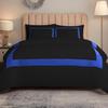 OnlineChoiceSheet 1 Piece Luxury Full Black and Royal Blue Border Line Pattern Closer Duvet Cover 100% Egyptian Cotton, 1000 Thread Count (King/Cal King -Size) view 2