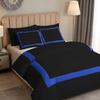 OnlineChoiceSheet 1 Piece Luxury Full Black and Royal Blue Border Line Pattern Closer Duvet Cover 100% Egyptian Cotton, 1000 Thread Count (King/Cal King -Size) view 3