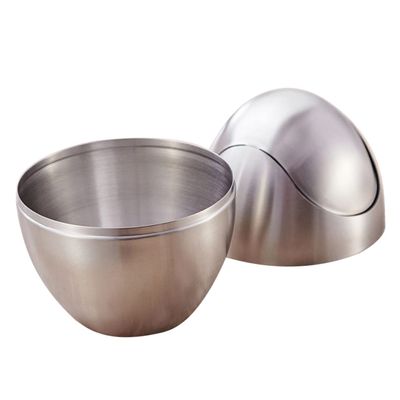 Amosfun Stainless Steel Mini Trash Can Swing Lid Compact Desk Waste Bin for Home to Clean Trash Can for Bedroom Study Dorm Use