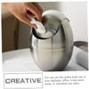 Amosfun Stainless Steel Mini Trash Can Swing Lid Compact Desk Waste Bin for Home to Clean Trash Can for Bedroom Study Dorm Use view 2