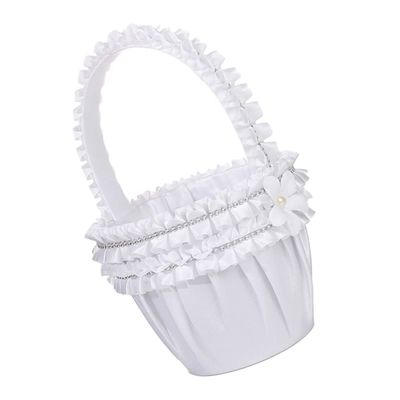 OFFSCH Girl Basket Pearl Inlay for Weddings Bridal Showers and Special Events Delicate Petal Collection Decor for Girls for Wedding Parties and Celebrations