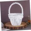 OFFSCH Girl Basket Pearl Inlay for Weddings Bridal Showers and Special Events Delicate Petal Collection Decor for Girls for Wedding Parties and Celebrations view 3
