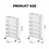 BXKCFYBSQ 5/6 Tier Mobile Bookshelf with Wheels Multi-Tier Capacity Rotatable Removable Plastic Practical Rolling Organizer Suitable for Narrow Spaces (Size : 39x19x64.5cm) view 2