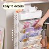 BXKCFYBSQ 5/6 Tier Mobile Bookshelf with Wheels Multi-Tier Capacity Rotatable Removable Plastic Practical Rolling Organizer Suitable for Narrow Spaces (Size : 39x19x64.5cm) view 4