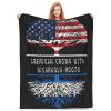American Crown with Nicaragua Roots Ultra-Soft Micro Fleece Blanket, Breathable, Lightweight Comfortable Throw Blanket Cozy Bed Throws All Seasons 80"x60"inch view 3