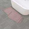 French Connection Nellore Bathroom Rugs, Set of 2 Woven and Beaded Bathroom Mats, Durable Bath Rugs, Thick Bath Mats for Bathroom and Shower Rugs, 17" x 28" and 20" x 38", Dusty Pink view 1