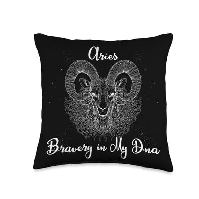 Aries bravery in my DNA Throw Pillow
