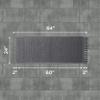 French Connection Nellore Bath Rugs, Woven and Beaded Bath Mats, Durable and Thick Bath Mats for Bathroom and Shower Rugs, 24" x 64", Charcoal view 2