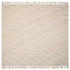 Cream Woven Cotton Striped Throw Blanket view 1