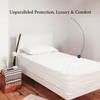 DOWNLITE Triple-Protection Mattress Pad  Comfortable Plush Down Alternative, Luxurious 400 Thread Count  Waterproof, Hypoallergenic & Stain Resistant  Machine Washable/Dryable  Twin XL Size view 3