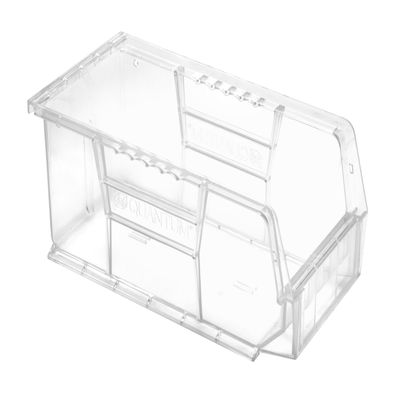 Hudson Exchange 11" x 5-1/2" x 5" Plastic Stackable Storage Bin and Hanging Container (Crystal Clear, 1 Pack)