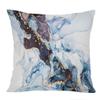 Ethan Taylor Abstract Throw Pillow Soft Cushion Cover 'Luxe Blue Geode Modern Agate Marble Crystal Fractal' Modern Pattern Decorative Square Accent Pillow Case, 20x20 Inches, Blue, Gold view 1