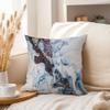 Ethan Taylor Abstract Throw Pillow Soft Cushion Cover 'Luxe Blue Geode Modern Agate Marble Crystal Fractal' Modern Pattern Decorative Square Accent Pillow Case, 20x20 Inches, Blue, Gold view 3