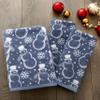SKL Home Winter/Christmas Top Hat Snowmen Hand Towel 2pc Set for Bath/Kitchen/Bar & Gift, Blue view 3