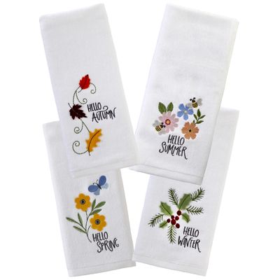 SKL Home Hello Seasons 4-Piece 3D Hand Towel Set
