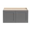 CozyHommie Solid Wood Wall-Mounted Cabinet Shaker Style Refrigerator Wall Kitchen Cabinet, Storage Cabinet for Kitchen Bathroom Garage (Pebble Grey, 33" Width x 24" Length x 24" Height) view 1