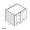 CozyHommie Solid Wood Wall-Mounted Cabinet Shaker Style Refrigerator Wall Kitchen Cabinet, Storage Cabinet for Kitchen Bathroom Garage (Pebble Grey, 33" Width x 24" Length x 24" Height) view 4