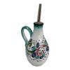 Ceramic Decanter for Olive Oil, Olive Oil Storage, Pottery Made in Italy, Ceramic Oil Holder, Kitchenware Made in Italy, Oil or Vinegar Cruet, Pottery with Swirls view 3