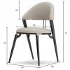 Dining Chairs,Mid-Century Modern Dining Chair,Retro Faux Leather Kitchen Dining Room Chairs,Upholstered Dining Chairs with Metal Legs for Dining Room, Kitchen,Living Room/F/49 * 53 * 75Cm view 2