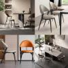 Dining Chairs,Mid-Century Modern Dining Chair,Retro Faux Leather Kitchen Dining Room Chairs,Upholstered Dining Chairs with Metal Legs for Dining Room, Kitchen,Living Room/F/49 * 53 * 75Cm view 3