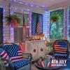 JMEXSUSS 2 Pack 100 LED Red White and Blue Lights, 33ft Connectable 4th of July Lights Outdoor, 8 Modes Patriotic String Lights Indoor for Independence Day 4th of July Memorial Day Holiday Decor view 2