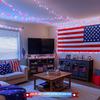 JMEXSUSS 2 Pack 100 LED Red White and Blue Lights, 33ft Connectable 4th of July Lights Outdoor, 8 Modes Patriotic String Lights Indoor for Independence Day 4th of July Memorial Day Holiday Decor view 3