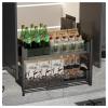 XLTFUC 2 Tier Pull-Out Cabinet Organizer,Pull Down Shelf Cabinet Organizer,Retractable Storage Shelf,Space Saving,Suitable for Kitchen Bar and Cafe Cabinets,Load Capacity 20kg (Size : 410x260x530mm) view 1