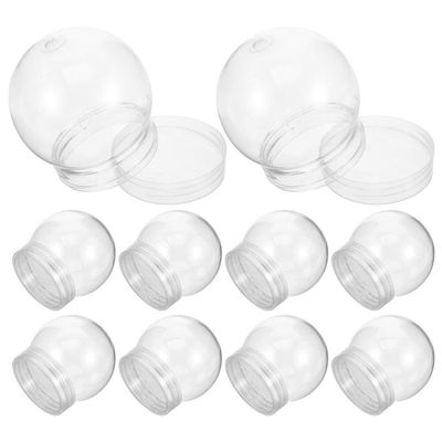 Zerodeko DIY Snowglobes Glitter 10pcs Plastic Water Ball Candy Bottles for Christmas