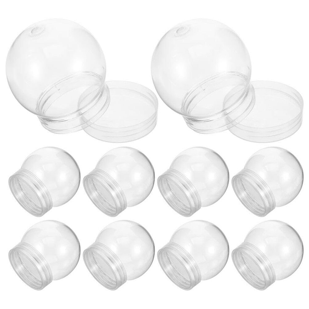 Zerodeko DIY Snowglobes Glitter 10pcs Plastic Water Ball Candy Bottles for Christmas