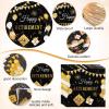 Funnymoom 452 Pcs Happy Retirement Party Decorations Men for 50 Guests, Black Gold Retirement Paper Plates and Napkins Cups Tablecloth Cutlery Straws Disposable Tableware Party Supplies for Men Women view 3
