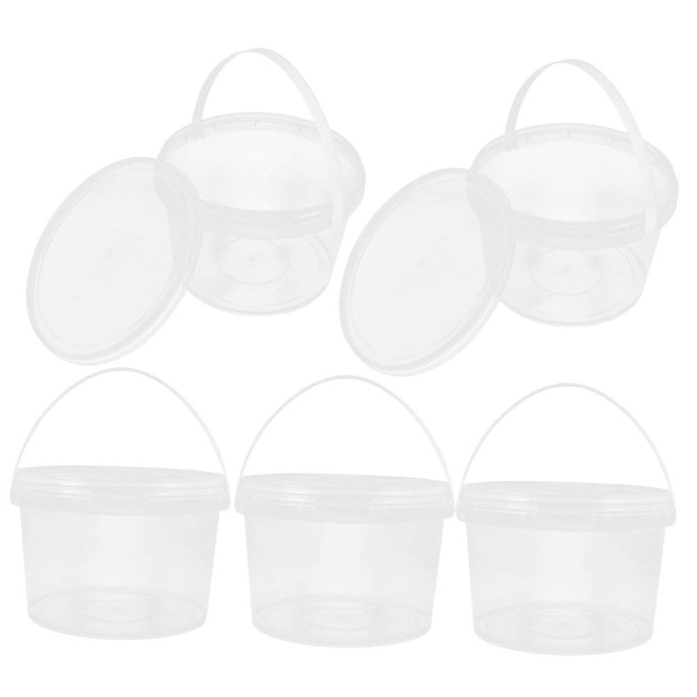 LIFKOME 8pcs Transparent Storage Buckets Multi-use Lobster Containers Lids Portable Pails for Home Organization and Storage of Food Cleaning Supplies and More
