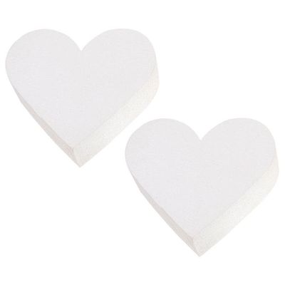 NUOBESTY 2pcs Heart-shaped Foam Cake Dummies Multi-function Baking Models for Wedding Decoration Lightweight and Safe Cake Practice Props for Decorating Toppers and Ribbons