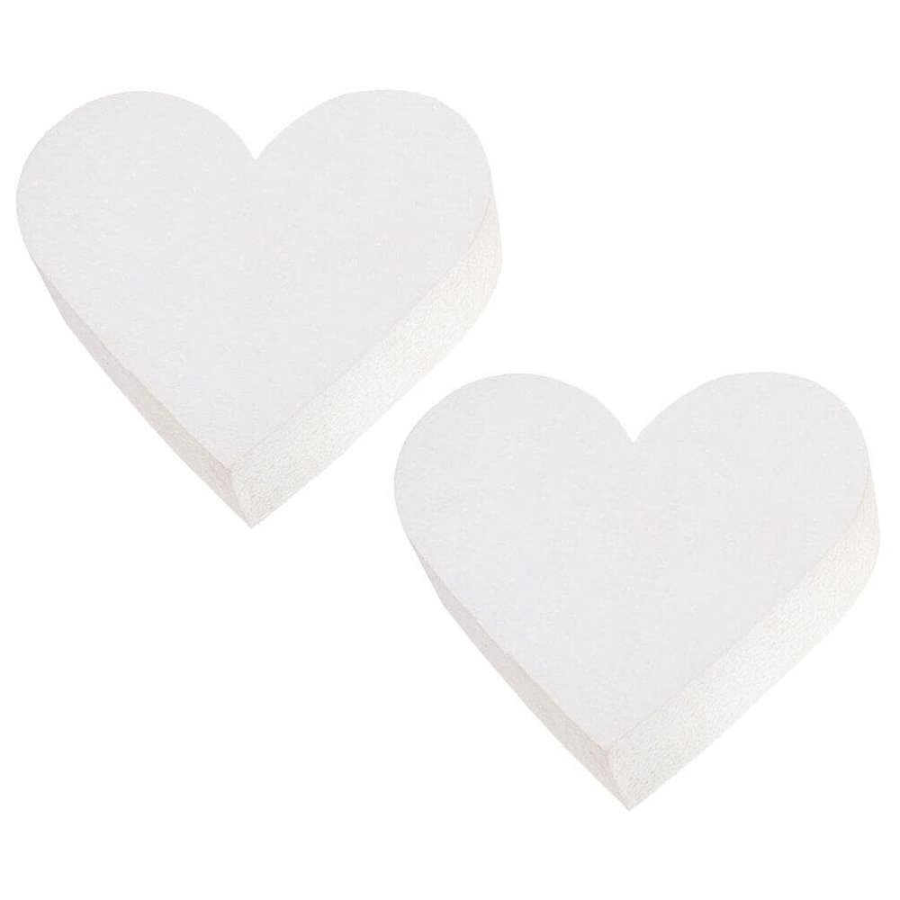 NUOBESTY 2pcs Heart-shaped Foam Cake Dummies Multi-function Baking Models for Wedding Decoration Lightweight and Safe Cake Practice Props for Decorating Toppers and Ribbons