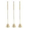 3pcs Candle Snuffer, Golden Iron Plating Bell Shaped Long Handle Candle Extinguisher Candle Wick Snuffer Candle Stopper for Extinguishing Candles view 1
