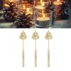 3pcs Candle Snuffer, Golden Iron Plating Bell Shaped Long Handle Candle Extinguisher Candle Wick Snuffer Candle Stopper for Extinguishing Candles view 2
