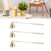 3pcs Candle Snuffer, Golden Iron Plating Bell Shaped Long Handle Candle Extinguisher Candle Wick Snuffer Candle Stopper for Extinguishing Candles view 4