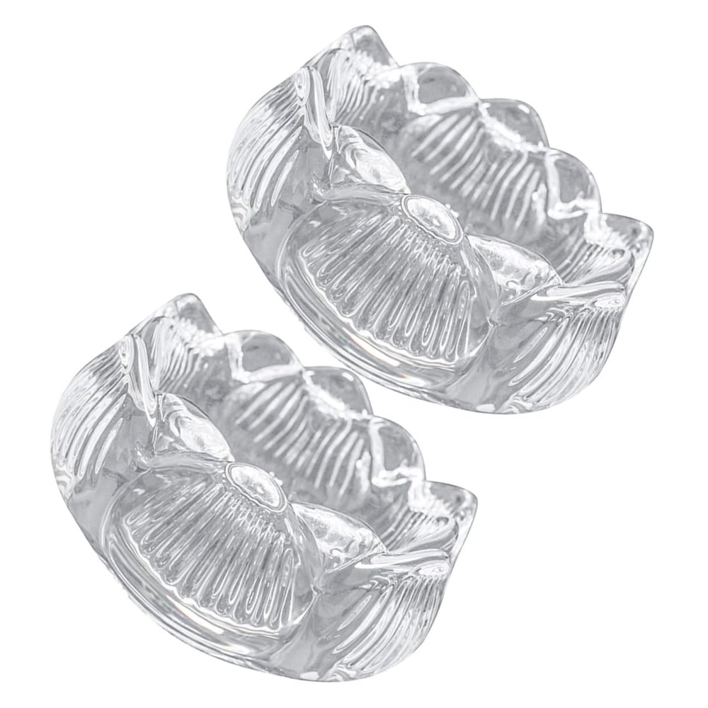 PRETYZOOM 2pcs Glass Votive Candle Holder Decorative Flower Shape Candlestick for Home Decor
