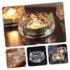 PRETYZOOM 2pcs Glass Votive Candle Holder Decorative Flower Shape Candlestick for Home Decor view 3