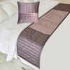 The HomeCentric King/Queen/Twin Purple Decorative Twin 53"x18" Bed Runner Without Pillow Cover, Patchwork, Quilted, Striped Bed Scarf on Satin Fabric - Plum Radiance view 1