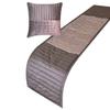 The HomeCentric King/Queen/Twin Purple Decorative Twin 53"x18" Bed Runner Without Pillow Cover, Patchwork, Quilted, Striped Bed Scarf on Satin Fabric - Plum Radiance view 2